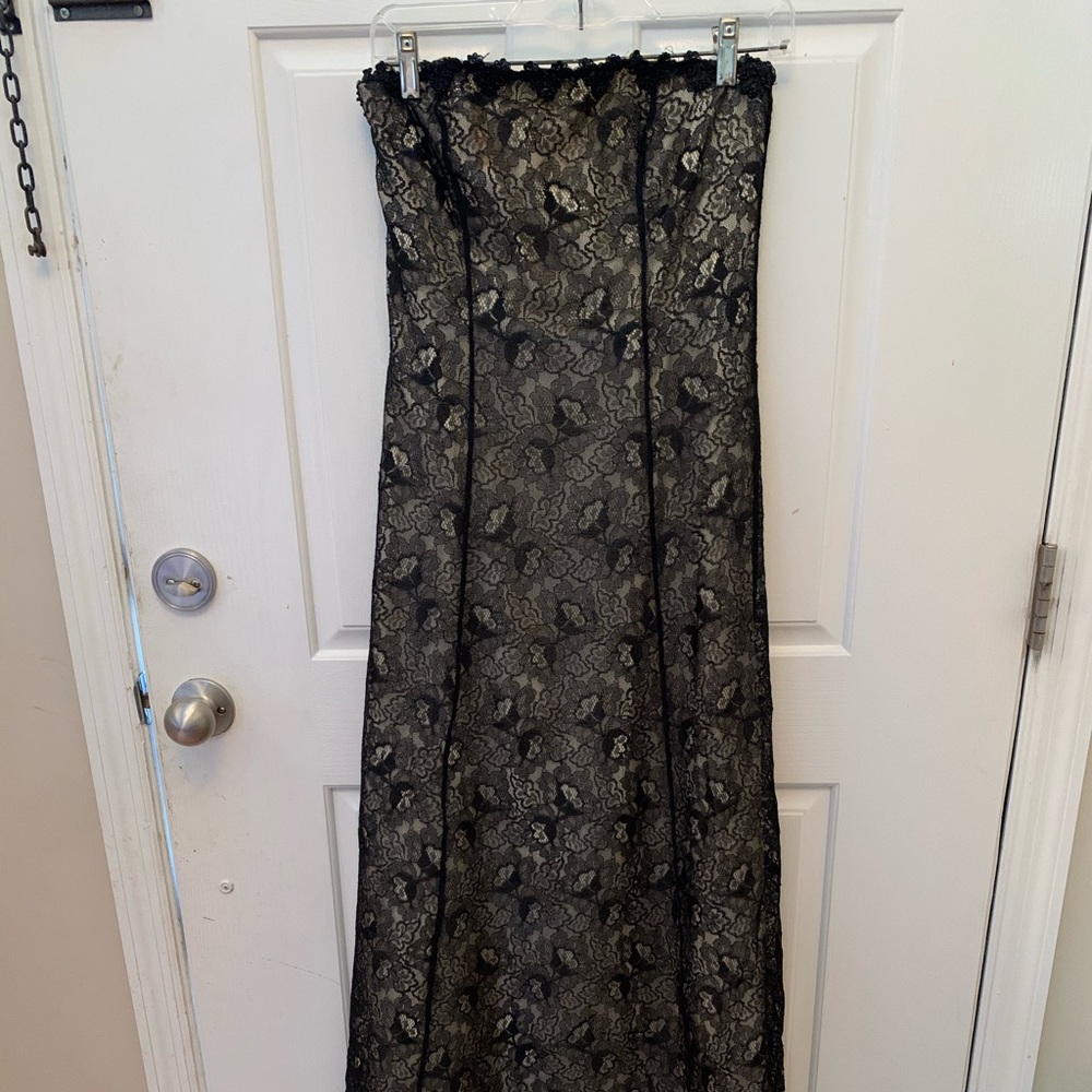 Beautiful Black Lace overlay Gown